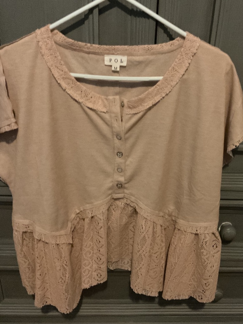 POL Callie Lacey, baby doll short sleeve top